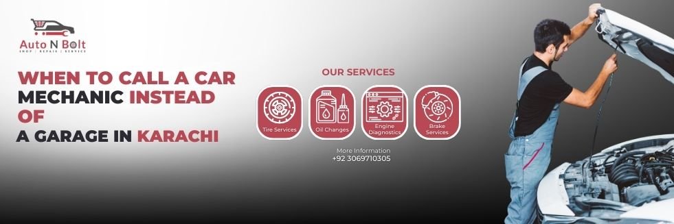 Driver consulting a car mechanic for vehicle repair instead of visiting a garage in Karachi