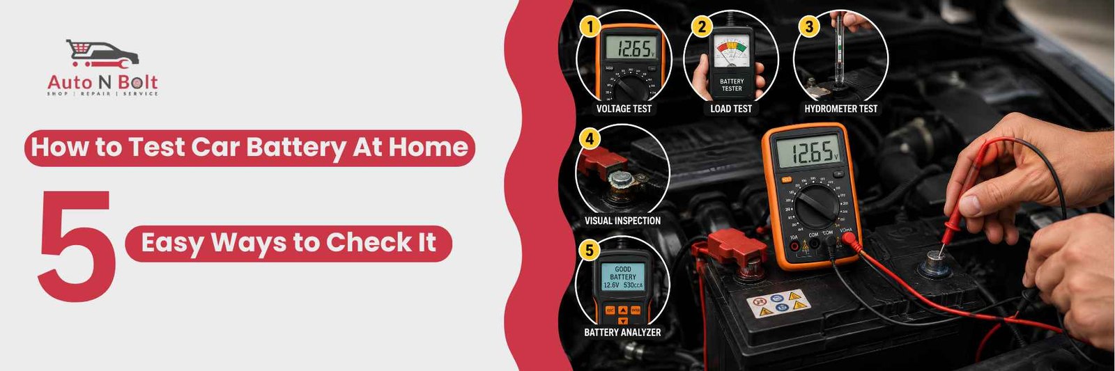 Learning how to test car battery at home using simple tools and checks for battery health.